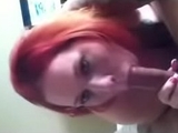 Redhead milf sucks my dick